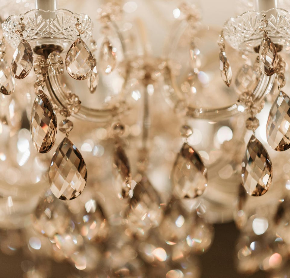 Close Up Shot of a Crystal Chandelier